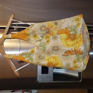 LINEN Floral halter top. Side zip. Never worn